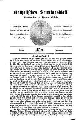 Katholisches Sonntagsblatt Sonntag 17. Februar 1856