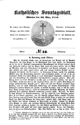 Katholisches Sonntagsblatt Sonntag 30. März 1856