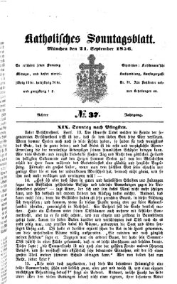 Katholisches Sonntagsblatt Sonntag 21. September 1856