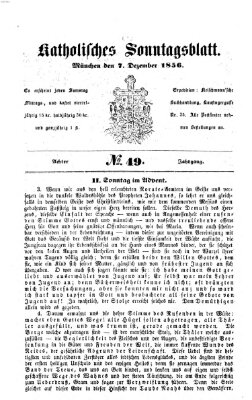 Katholisches Sonntagsblatt Sonntag 7. Dezember 1856