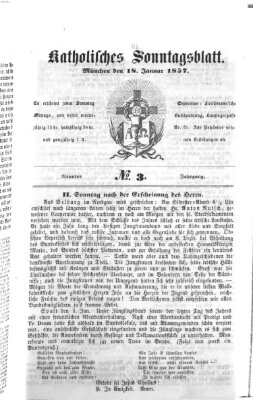 Katholisches Sonntagsblatt Sonntag 18. Januar 1857