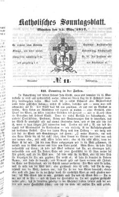 Katholisches Sonntagsblatt Sonntag 15. März 1857