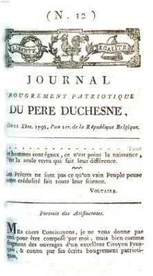 Journal bougrement patriotique du père Duchêsne Dienstag 11. Dezember 1792