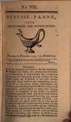 De sysse-panne ofte den estaminé der ouderlingen Mittwoch 18. November 1795