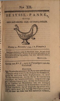 De sysse-panne ofte den estaminé der ouderlingen Montag 30. November 1795