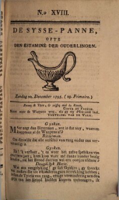 De sysse-panne ofte den estaminé der ouderlingen Sonntag 20. Dezember 1795