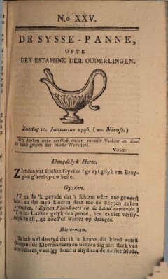 De sysse-panne ofte den estaminé der ouderlingen Sonntag 10. Januar 1796