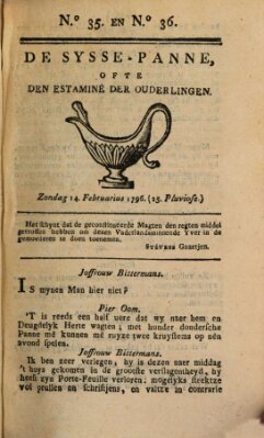 De sysse-panne ofte den estaminé der ouderlingen Sonntag 14. Februar 1796