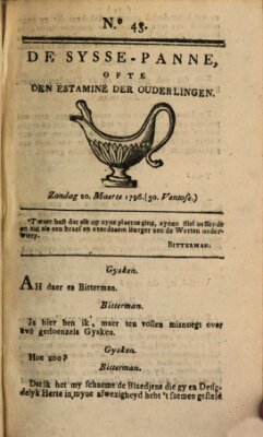 De sysse-panne ofte den estaminé der ouderlingen Sonntag 20. März 1796