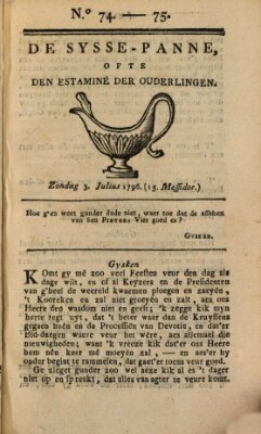 De sysse-panne ofte den estaminé der ouderlingen Sonntag 3. Juli 1796