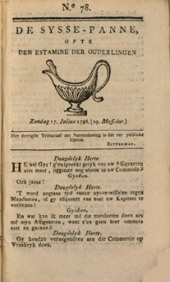 De sysse-panne ofte den estaminé der ouderlingen Sonntag 17. Juli 1796