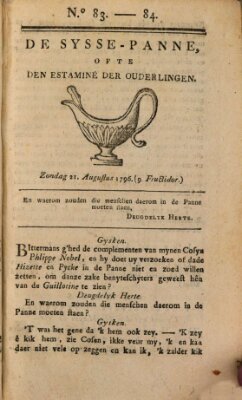 De sysse-panne ofte den estaminé der ouderlingen Sonntag 21. August 1796