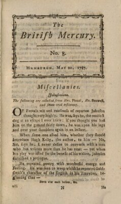 The British mercury or annals of history, politics, manners, literature, arts etc. of the British Empire Montag 21. Mai 1787