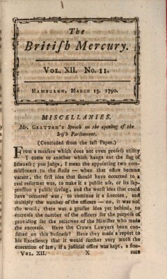 The British mercury or annals of history, politics, manners, literature, arts etc. of the British Empire Samstag 13. März 1790