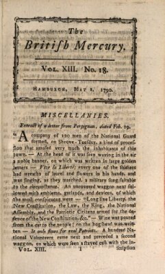 The British mercury or annals of history, politics, manners, literature, arts etc. of the British Empire Samstag 1. Mai 1790