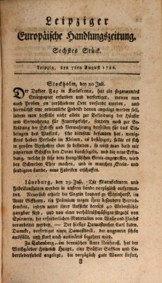 Leipziger europäische Handlungszeitung Montag 7. August 1786