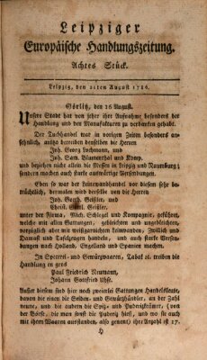 Leipziger europäische Handlungszeitung Montag 21. August 1786