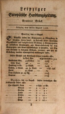 Leipziger europäische Handlungszeitung Montag 28. August 1786