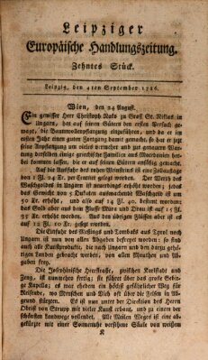 Leipziger europäische Handlungszeitung Montag 4. September 1786