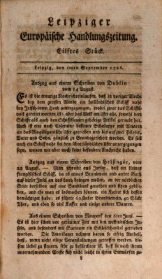 Leipziger europäische Handlungszeitung Montag 11. September 1786