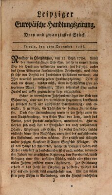 Leipziger europäische Handlungszeitung Montag 4. Dezember 1786