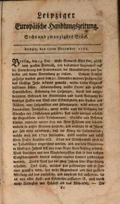 Leipziger europäische Handlungszeitung Samstag 23. Dezember 1786