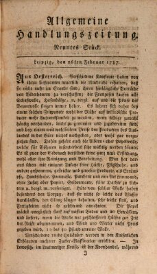 Allgemeine Handlungszeitung Montag 26. Februar 1787