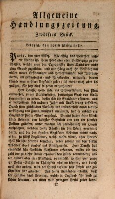 Allgemeine Handlungszeitung Montag 19. März 1787