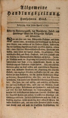 Allgemeine Handlungszeitung Samstag 7. April 1787