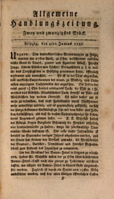 Allgemeine Handlungszeitung Montag 4. Juni 1787