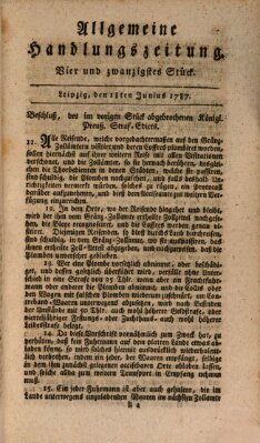 Allgemeine Handlungszeitung Montag 18. Juni 1787