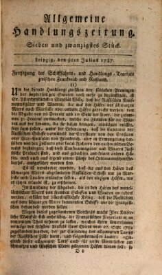 Allgemeine Handlungszeitung Montag 9. Juli 1787