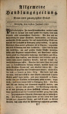 Allgemeine Handlungszeitung Montag 23. Juli 1787