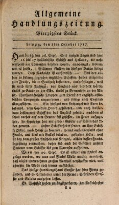 Allgemeine Handlungszeitung Montag 8. Oktober 1787