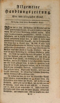 Allgemeine Handlungszeitung Montag 5. November 1787