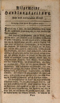 Allgemeine Handlungszeitung Montag 3. Dezember 1787