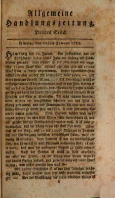 Allgemeine Handlungszeitung Montag 21. Januar 1788