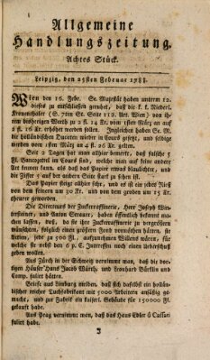 Allgemeine Handlungszeitung Montag 25. Februar 1788