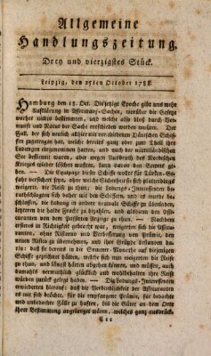 Allgemeine Handlungszeitung Samstag 25. Oktober 1788