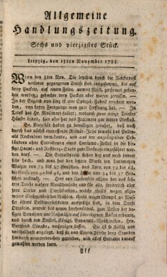 Allgemeine Handlungszeitung Samstag 15. November 1788