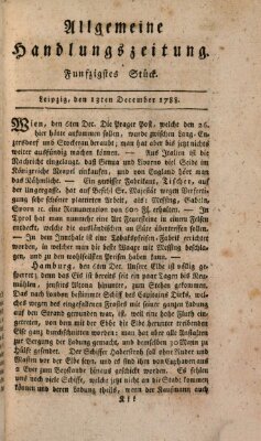 Allgemeine Handlungszeitung Samstag 13. Dezember 1788