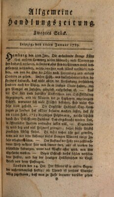 Allgemeine Handlungszeitung Samstag 10. Januar 1789