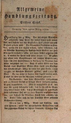 Allgemeine Handlungszeitung Samstag 14. März 1789