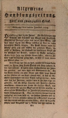 Allgemeine Handlungszeitung Samstag 20. Juni 1789