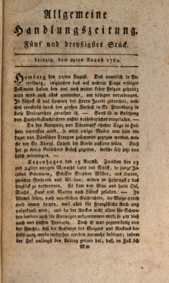 Allgemeine Handlungszeitung Samstag 29. August 1789