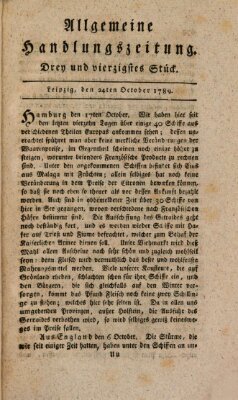 Allgemeine Handlungszeitung Samstag 24. Oktober 1789