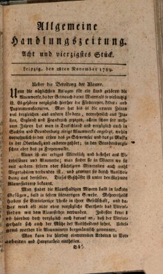 Allgemeine Handlungszeitung Samstag 28. November 1789