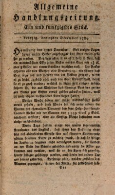 Allgemeine Handlungszeitung Samstag 19. Dezember 1789