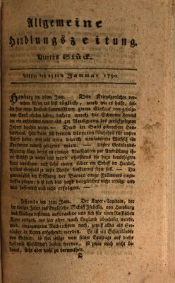 Allgemeine Handlungszeitung Samstag 23. Januar 1790