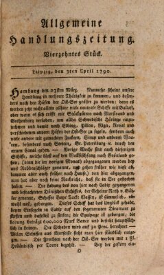 Allgemeine Handlungszeitung Samstag 3. April 1790